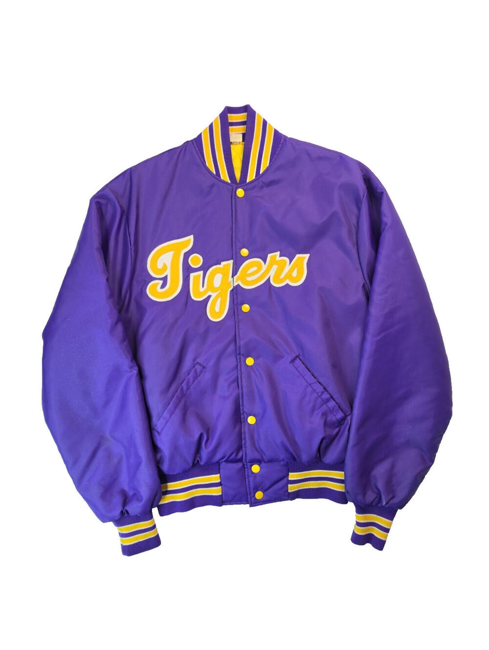 Howe Vintage 1980s LSU Tigers Purple Bomber Jacket Mens Size Large L